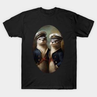 Otter Couple in Sailor Suits - LGBTQ+ Pride T-Shirt